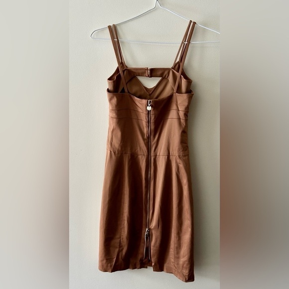 LIU Jo Milano brown mini dress size 40- M corset back zipper bustier - Picture 5 of 16